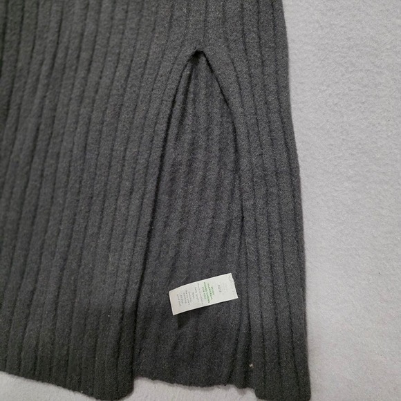 Aerie Ribbed Mock Neck Maxi Dress Charcoal Gray Long Sleeve Side Slit XS - Picture 7 of 9